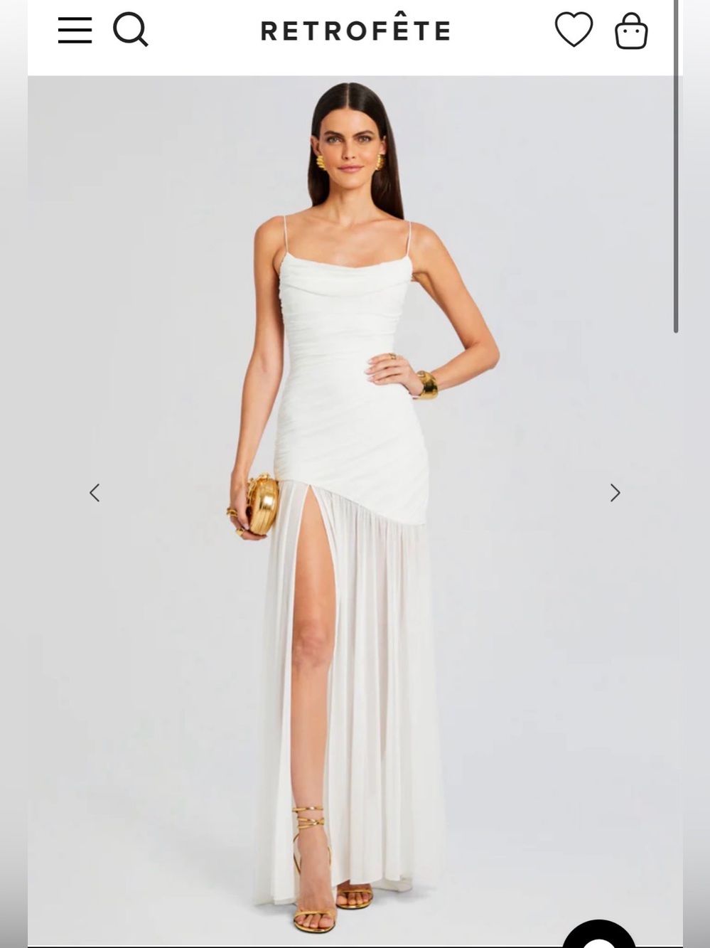 NWT Retrofete Alessia Maxi white dress
